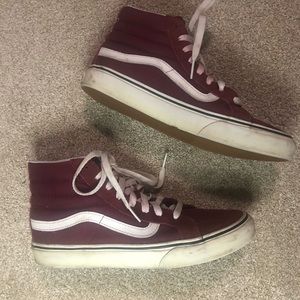 Vans Sk8-hi Maroon Hi Top Skate Shoes 8/6.5